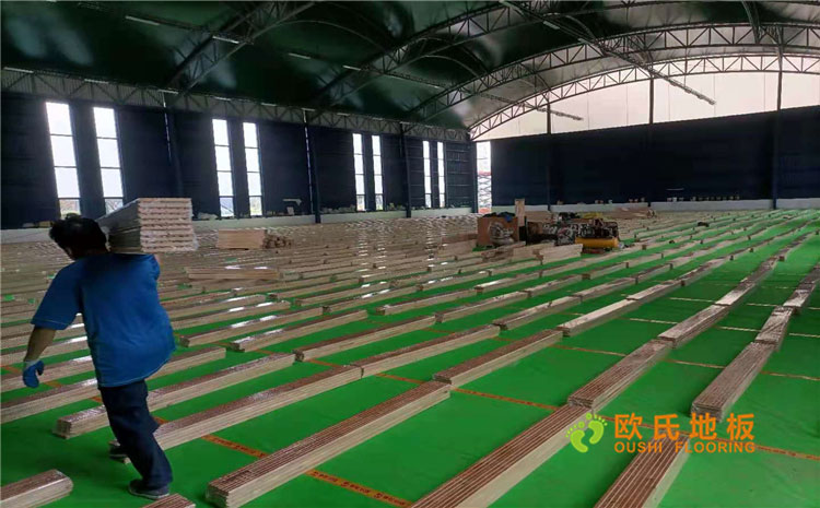 湖北武漢體育館單龍骨結(jié)構(gòu)木地板案例