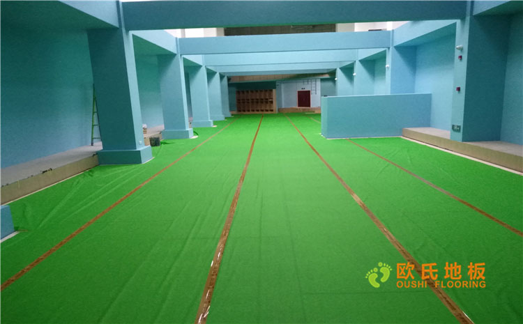 新疆烏魯木齊羽毛球館乒乓球館單龍骨木地板案例